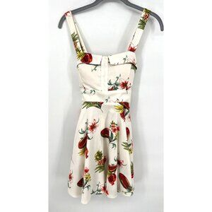 Dollz and Dames Womens Daisy Dress in Tropical Fruit Paradise Print Size Medium